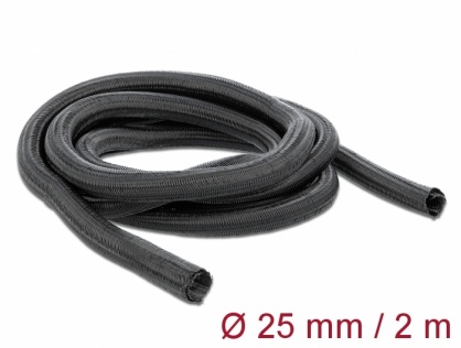 Plasa cu auto inchidere pentru organizarea cablurilor 2m x 25mm negru, Delock 18856